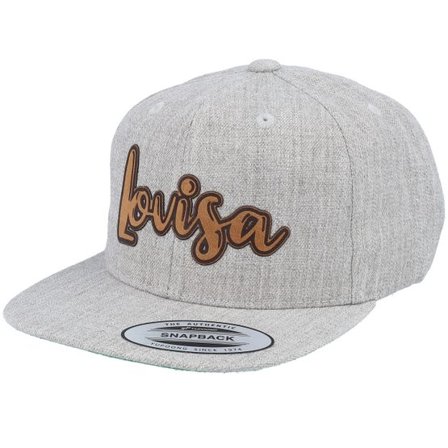 Kiddo Cap - Grå snapback Keps - Kids Lovisa Engraved Patch Heather Grey Snapback @ Hatstore
