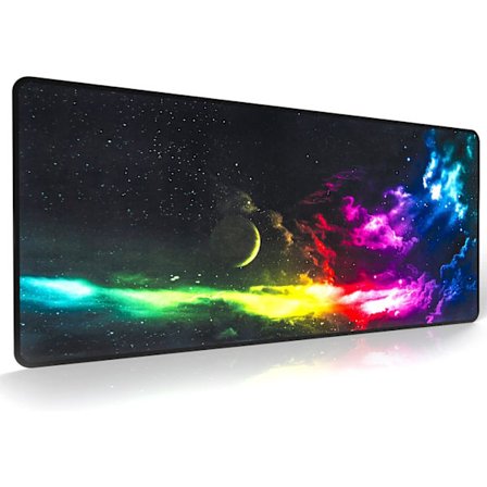 Stor Gaming Musemåtte (80 x 30 x 0,3 cm) med Syede Kanter, Udvidet Musemåtte, Holdbar Skridsikker Naturgummibase, Vaskbar Tastaturmåtte