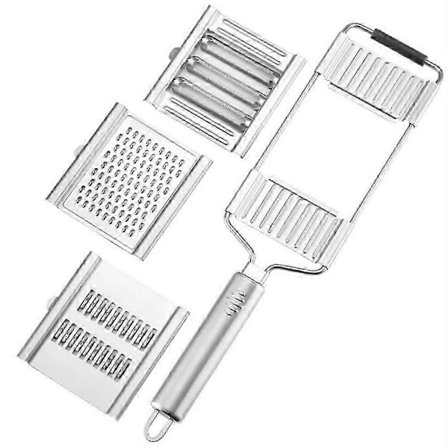 3-i-1 håndholdt rivejern i rustfrit stål, grøntsager, let at rengøre og tåler opvaskemaskine