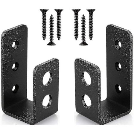 2 Pak Stærke Stål Dørbeslag Til 2x4 Dør, U-formet Sikkerhedsstang