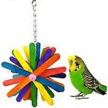 Farverigt legetøj til fugle, papegøjer, araer, undulater, bur, tilbehør