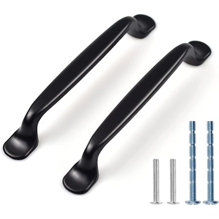 12 stk. sorte køkkenhåndtag, skabshåndtag, skabshåndtag, skuffehåndtag med 2 størrelser skruer, perfekt til soveværelse, stue, møbelskab (128mm)