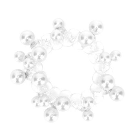 Spiral Hårbånd til Kvinder Farverige Perle Spiral Hårbånd Telefonledning Hestehale Holder Gave Hvid