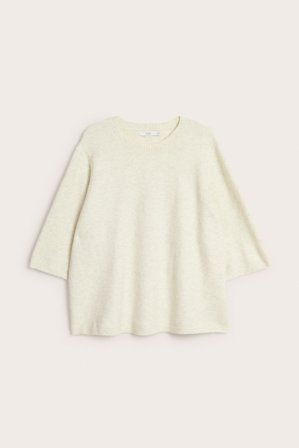 Kappahl | T-shirt z dzianiny Offwhite XL | Offwhite