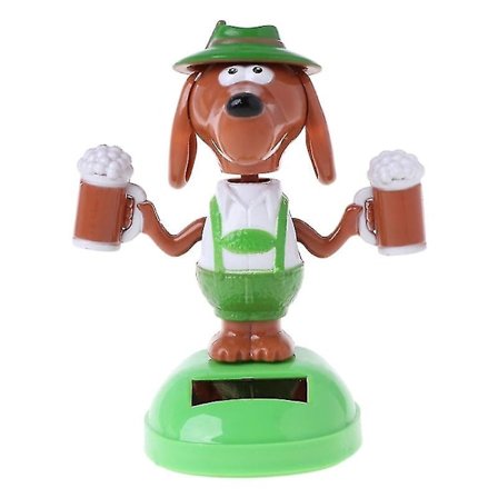 Solcelledrevet dansende Bobble Head øl hund pædagogisk legetøj bil ornament legetøj børn