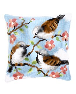 Stickpackung Kissen Vogelreffen - Vervaco