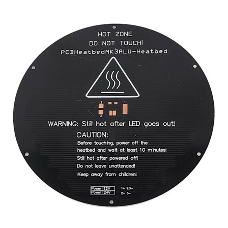 220x220x5mm Aluminium Underlag Varmebed 12/24V Rund Varmebed - 3D Printer Dele