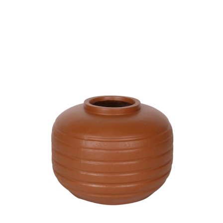Brun MgO-vase, 30x30x21,5 cm, lav, bred form