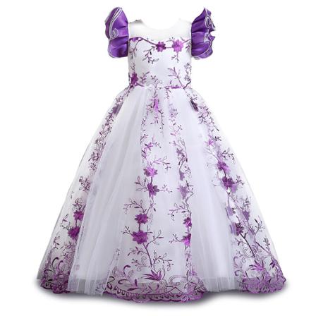 Toddler Mesh Sundress Crew Neck Princess Klänningar