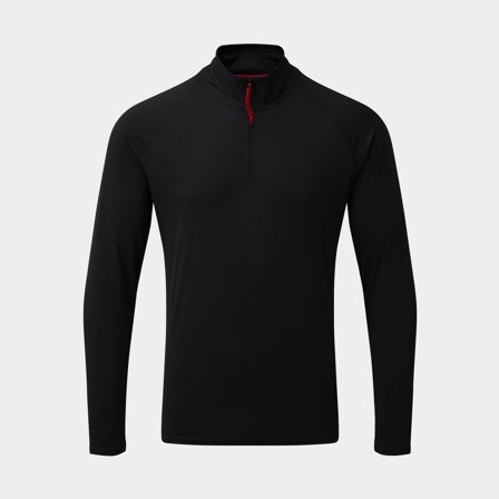Camiseta UV / camiseta de alto rendimiento de manga larga Gill UV Tec Long Sleeve Zip Tee Black, hombre, Small