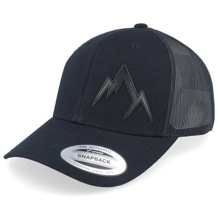 Wild Spirit - Černá trucker Kšiltovka - Small Engraved Mountain Black Trucker @ Hatstore