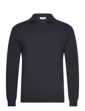 Swift Knitwear Long Sleeve Knitted Polos Marineblå Reiss*Betinget Tilbud