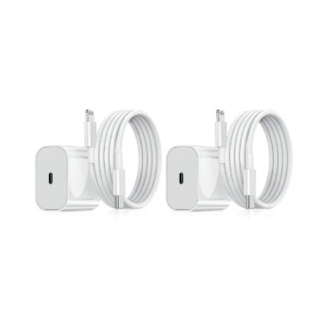 2 st - Passar iPhone Laddare Adapter + Kabel 20W USB-C Snabbladdare