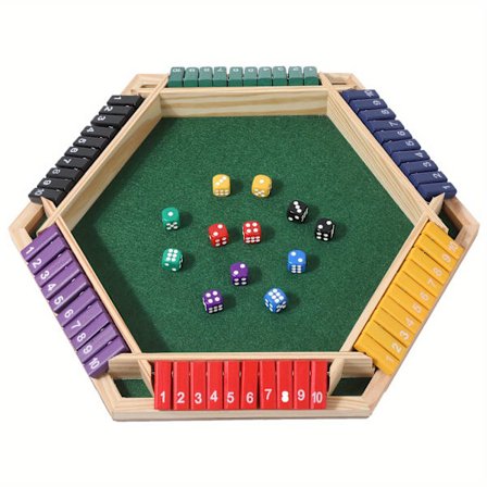 Tärningsspel i trälåda från NeslGenc, uppgraderat brädspel för skrivbordet, levereras med 12 tärningar, reseversion lämplig för familjeunderhållning 