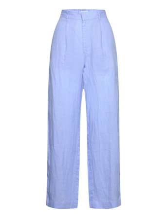 Gina Tricot Linen Trousers - Blue - S