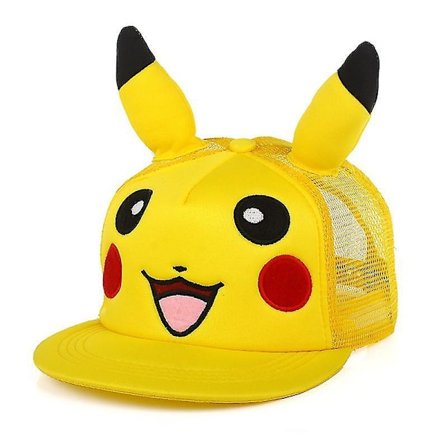 Anime Pokemon Baseball Cap Peaked Cap Anime Figure Pikachu With Ears Cotton Universal Adjustable Cosplay Hat Birthday Gifts