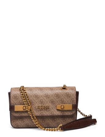 Zadie Logo Cnvrtble Xbody Flap Brown GUESS
