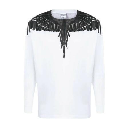 Marcelo Burlon Icon Wings Regular LS T-Shirt Hvid, Herre Langærmet
