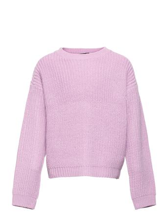 Nlfoshiny Ls Loose Short Knit Purple LMTD