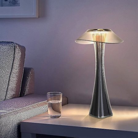 Table Lamp Rechargeable Led Touch Table Lamp - Dimmable Titanium Usb Bedside Lamp 3w Cordless Desk Lamp With Battery And Shade For Bedroom Living Room