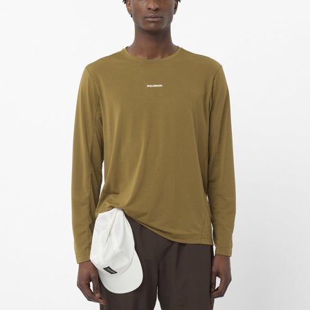 Salomon - Langærmet t-shirt til mænd Shakeout Core - Brilliant Olive