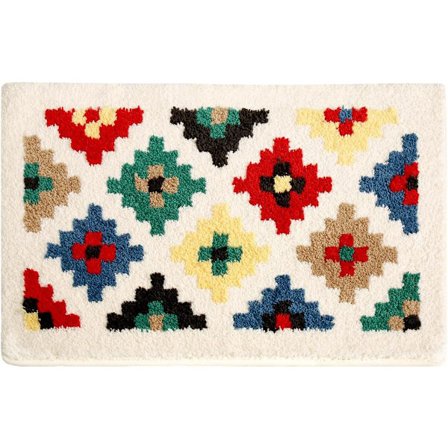 Badrumsmattor Halkfri Badrumsmatta Svart Vit Mjuk Fluffig Mikrofiber Badrumsgolvmatta Vattenabsorberande Tvättbara Badkarsduschmattor 40x60cm Qcfg