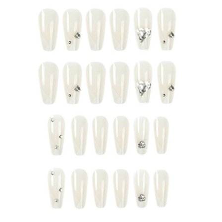 Franska Tippar Press-on Naglar Medium Lösnaglar Klara Naglar för Kvinnor