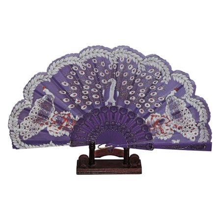 Viuhka - Glitter - Riikinkukko muovijalustalla - Violetti