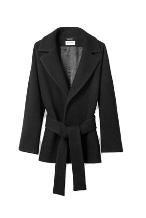 WMN Wool coat short Black L