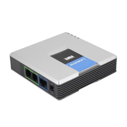 VoIP Gateway Internet Telefon 2 Porte Adapter SIP RJ45 Kabel Til Linksys PAP2T 100‐240V