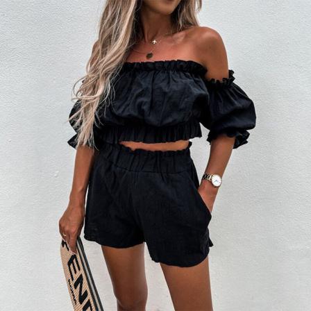 Kvinnor Med Fickor Lounge Set Tube Loungwear