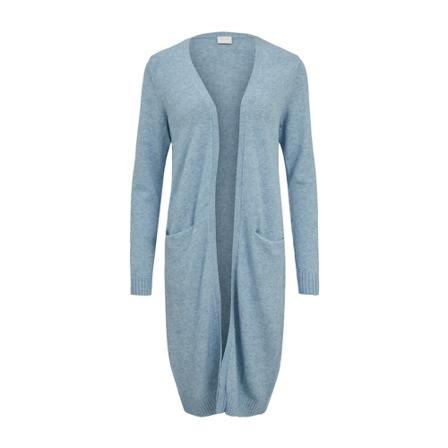 Vila, Long Knitted Cardigan Blauw, Dames, Maat:M,polyester