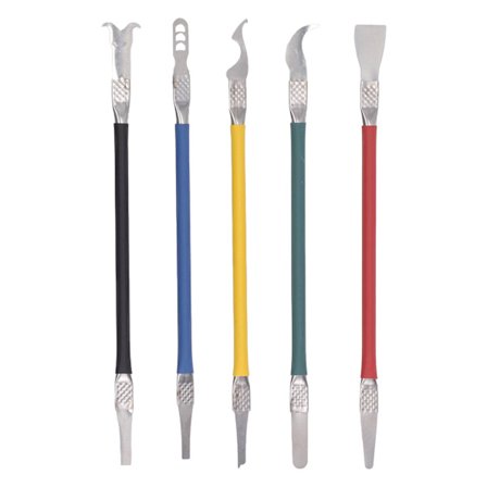 5 stk. Metal Skraber Bar Dobbelt Hoved Åbning Pry Bar Fjernelse Værktøj til Hovedkort Chip Vedligeholdelse