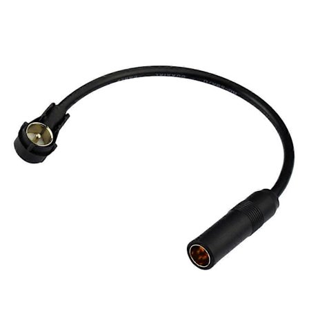 Bilradioantenn coax 20cm adapterkabel DIN 41585-uttag till ISO-kontakt