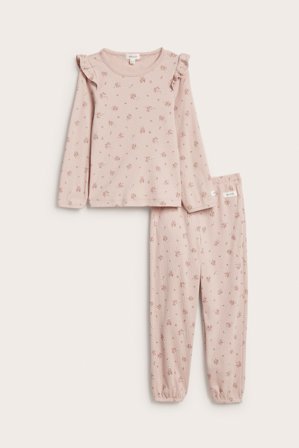 Newbie | Blommig pyjamas med fjärilar Rosa 86/92 | Rosa