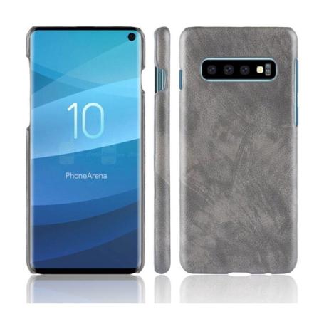 Samsung Galaxy S10 litsi nahkainen Suojakotelo - Harmaa Silver grey