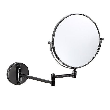 Veggmontert sminke- og forstørrelsesspeil, 8 tommer, svart