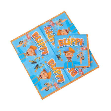 Pussel Blippi Tema Födelsedagsfest Range Engelska Lärarkalas Behov Barn Leksaker Barndekorationer Bordsartiklar 20pcs napkin