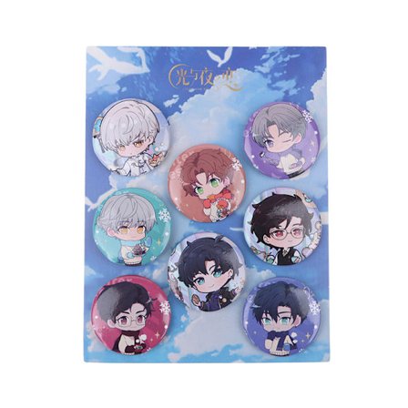 8 kpl / set Anime Tinning -reppu -rintamerkki Matkamuistovaatetuslahja F