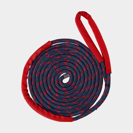 Landvast met versterkte lus Robline Palma Elastic, nylon, extra elastisch, Ø14 mm, 6 meter, blauw/rood