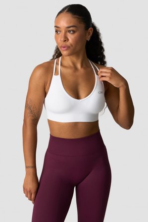 ICANIWILL - Define Seamless V-neck Sports Bra White - Urheiluliivit - Naiset - Treenivaatteet ICIW:ltä