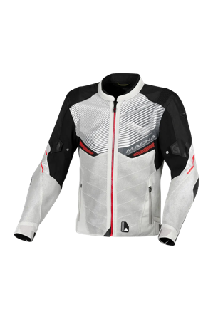 Motorradjacke Macna Foxter Hellgrau/Schwarz XL