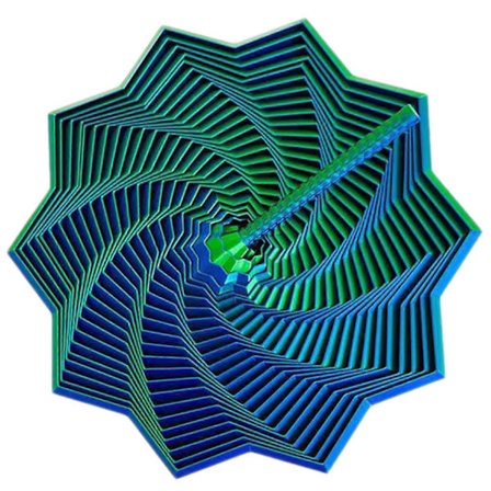 3D-printet utvidbar sensorisk fidget-stjerne, fraktal sekskant fidget-leke med håndtak, bikube-virvlende spiraldesign, stressreduserende leke for 