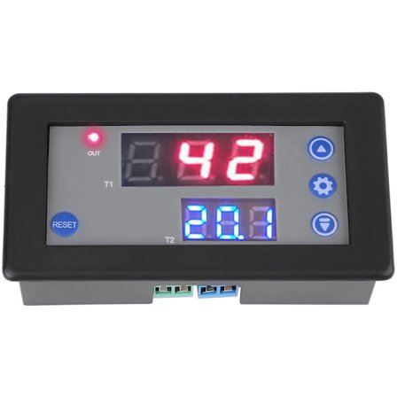 12V Fördröjningsrelämodul Cykeltimer Dubbel Digital LED-display