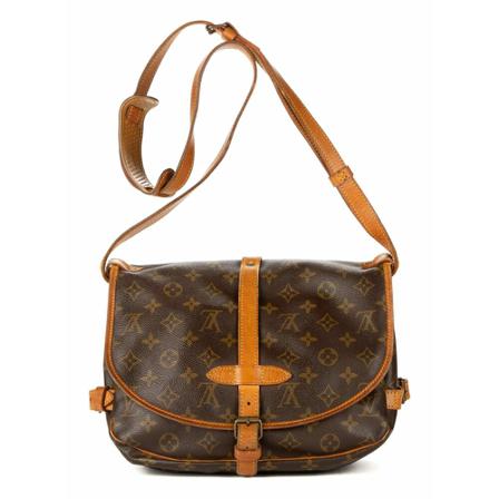 Louis Vuitton Vintage, Pre-owned Saumur 30 Monogram Messenger Bag Bruin, Dames, Maat:ONE Size,brass