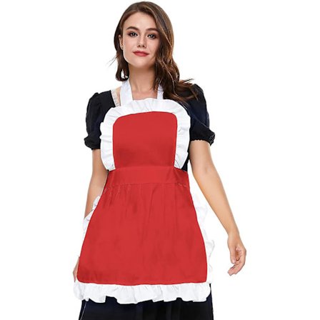 Kvinde Ruffle Outline Retro Forklæde Køkken Kage Bagning Madlavning Rengøring Pige Kostume
