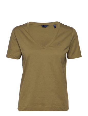 Original V-Neck Ss T-Shirt T-shirts & Tops Short-sleeved Kakigrønn GANT