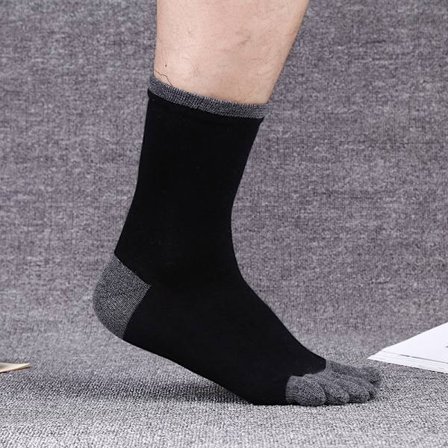 Herre tåsokker, ren bomull lang-tube fortykket sport tåsokker, pustende bomull (4 par)