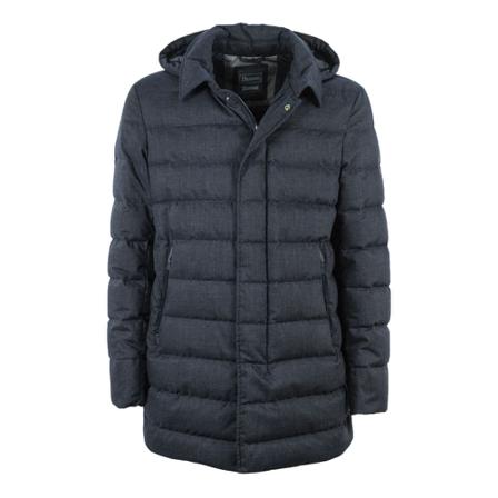 Herno, Laminaire Wool Hooded Down Jacket Blauw, Heren, Maat:XL