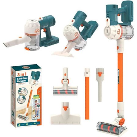 3-i-1 Barn Dammsugare Som Verkligen Fungerar, Leksaksset för Barnstädning, Dammsugare Leksaksset för Småbarn, Rolig Arbetsdammsugare för Barn